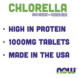 NOW Foods Chlorella, chlorophylle naturelle, utile pour détox et soutien de l organisme.