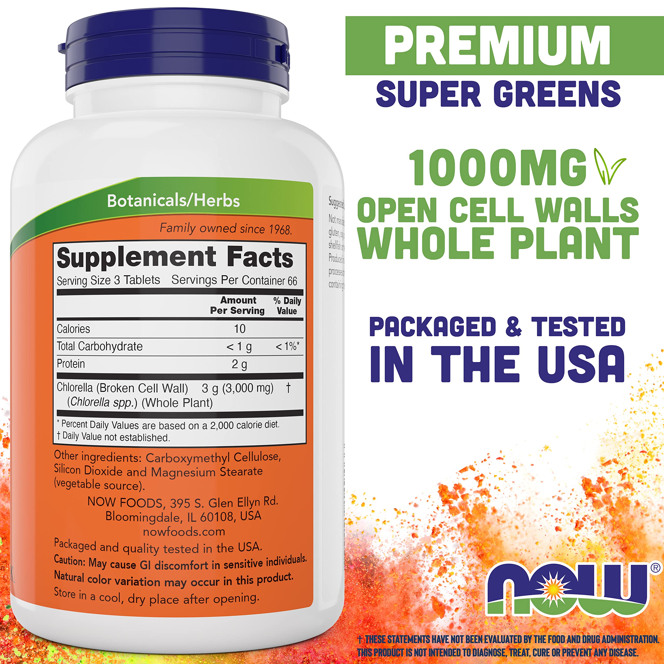 NOW Foods Chlorella pack de deux bouteilles, solution pratique et économique.