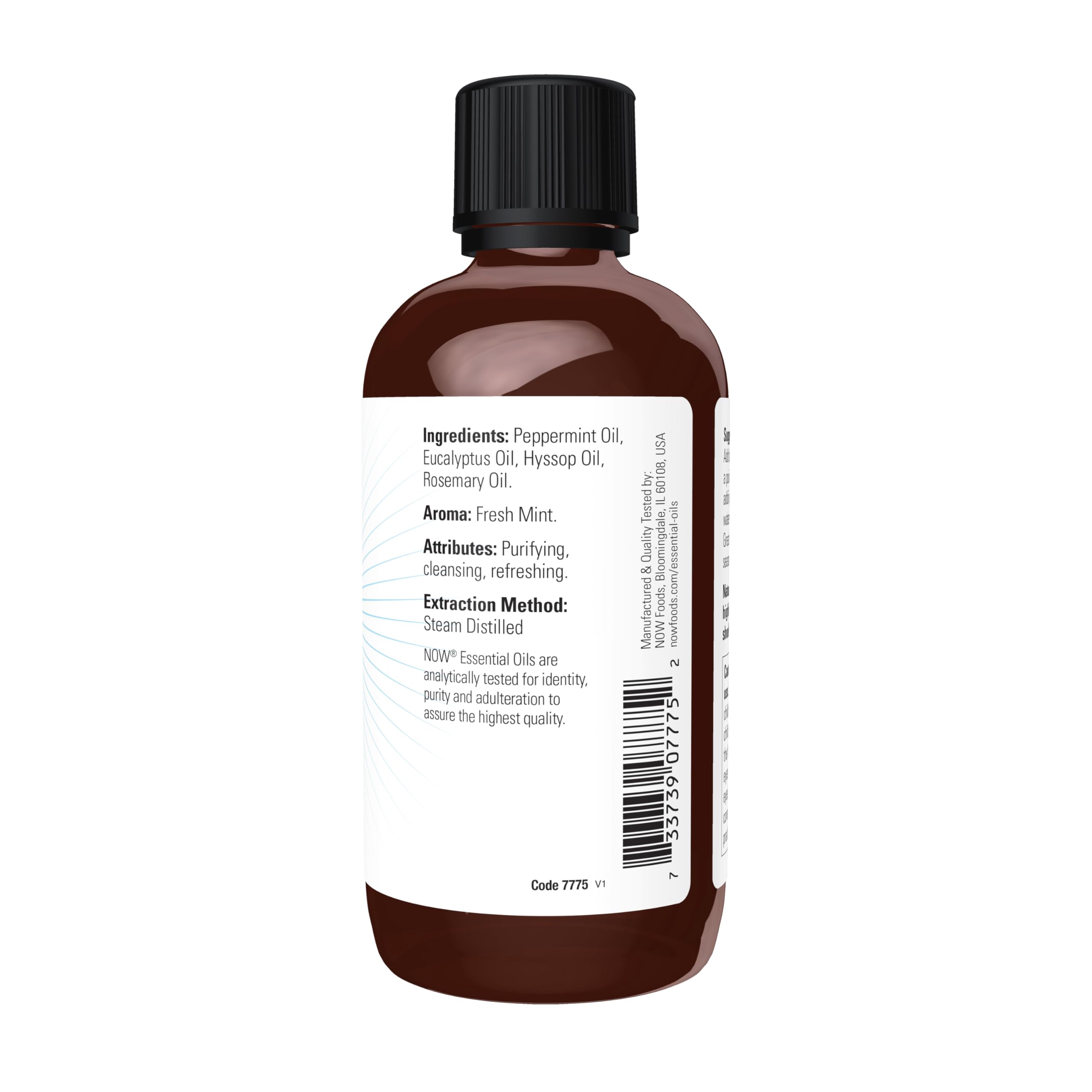Huile menthe NOW Foods pour diffuser un parfum revitalisant.