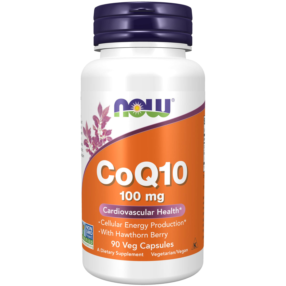 NOW Foods CoQ10 bouteille 100 mg soutenant potentiellement l'énergie cellulaire.