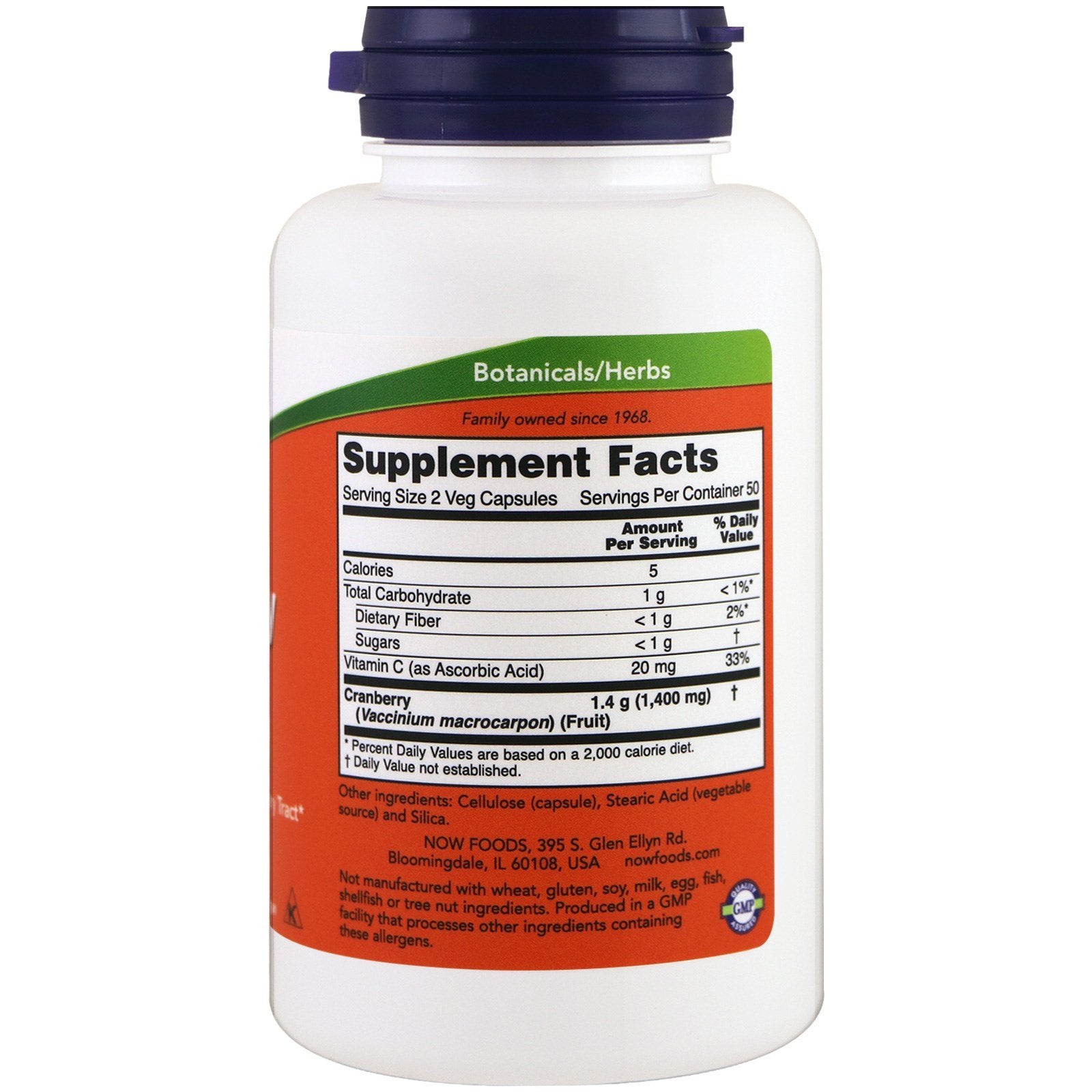 NOW Foods Cranberry Concentrate : gélules végétales, format pratique pour routine quotidienne.