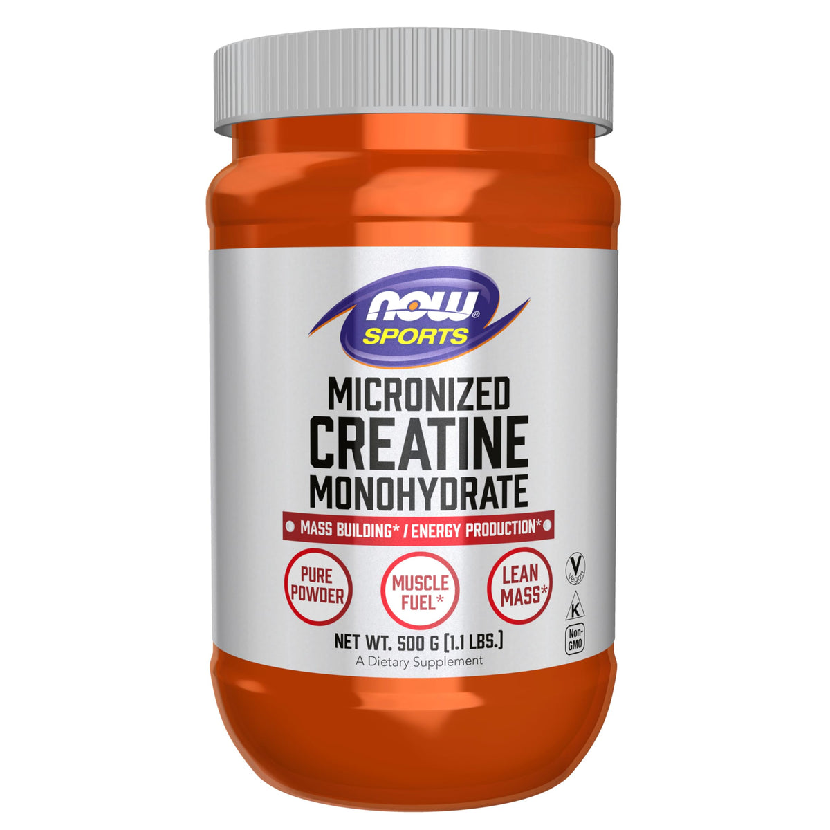 NOW Foods Créatine micronisée, bouteille 500 g prête à l’emploi lors de l’entraînement