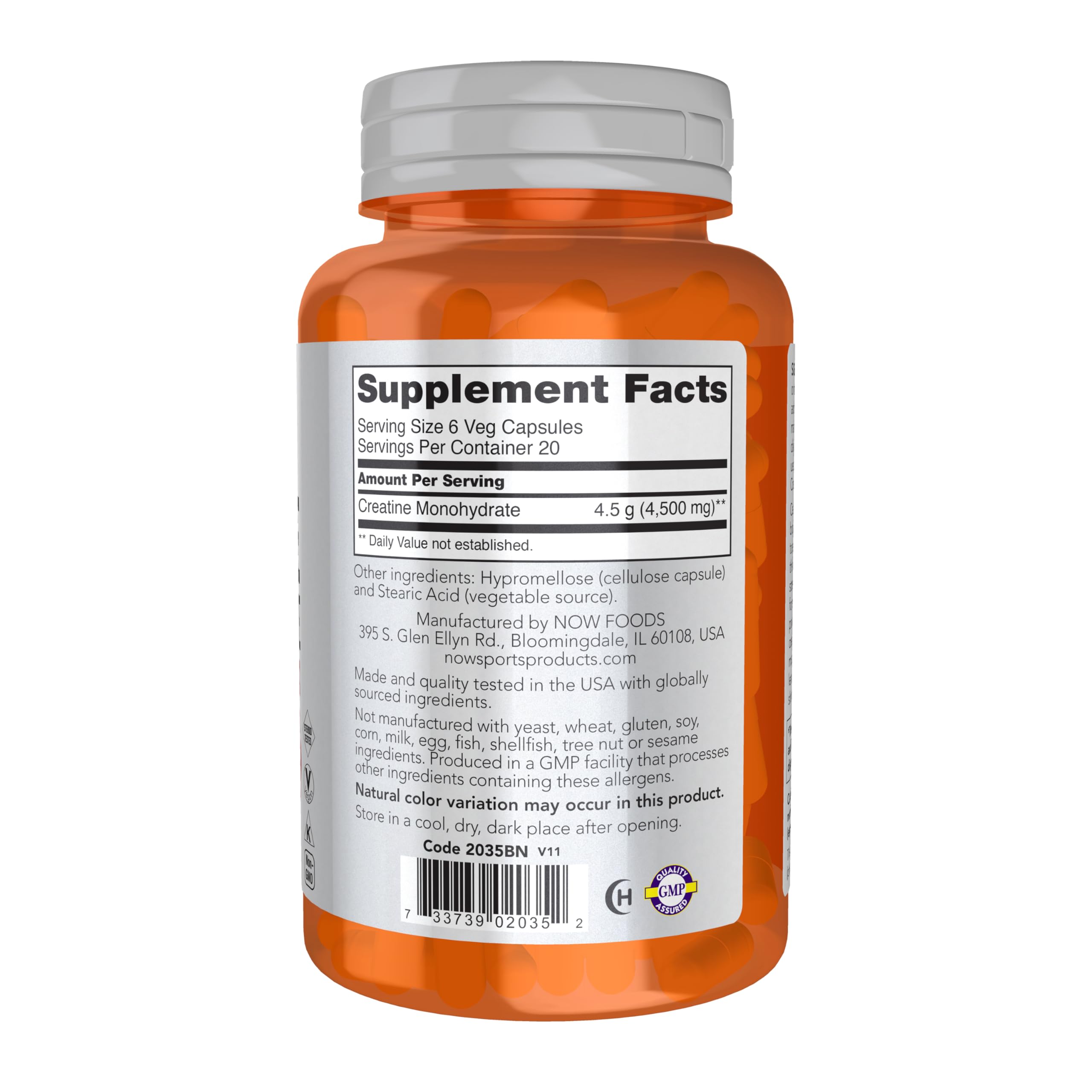NOW Foods Creatine Monohydrate, cuillère-dose prête pour séances intenses