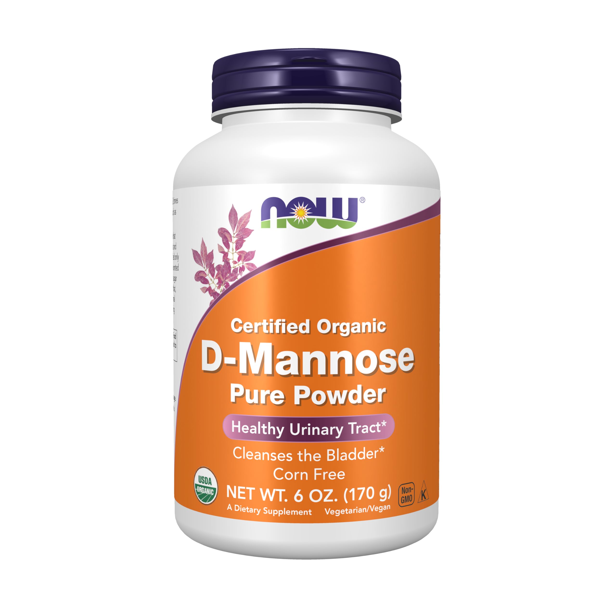 NOW Foods D-Mannose, poudre pure, soutien potentiel des voies urinaires.