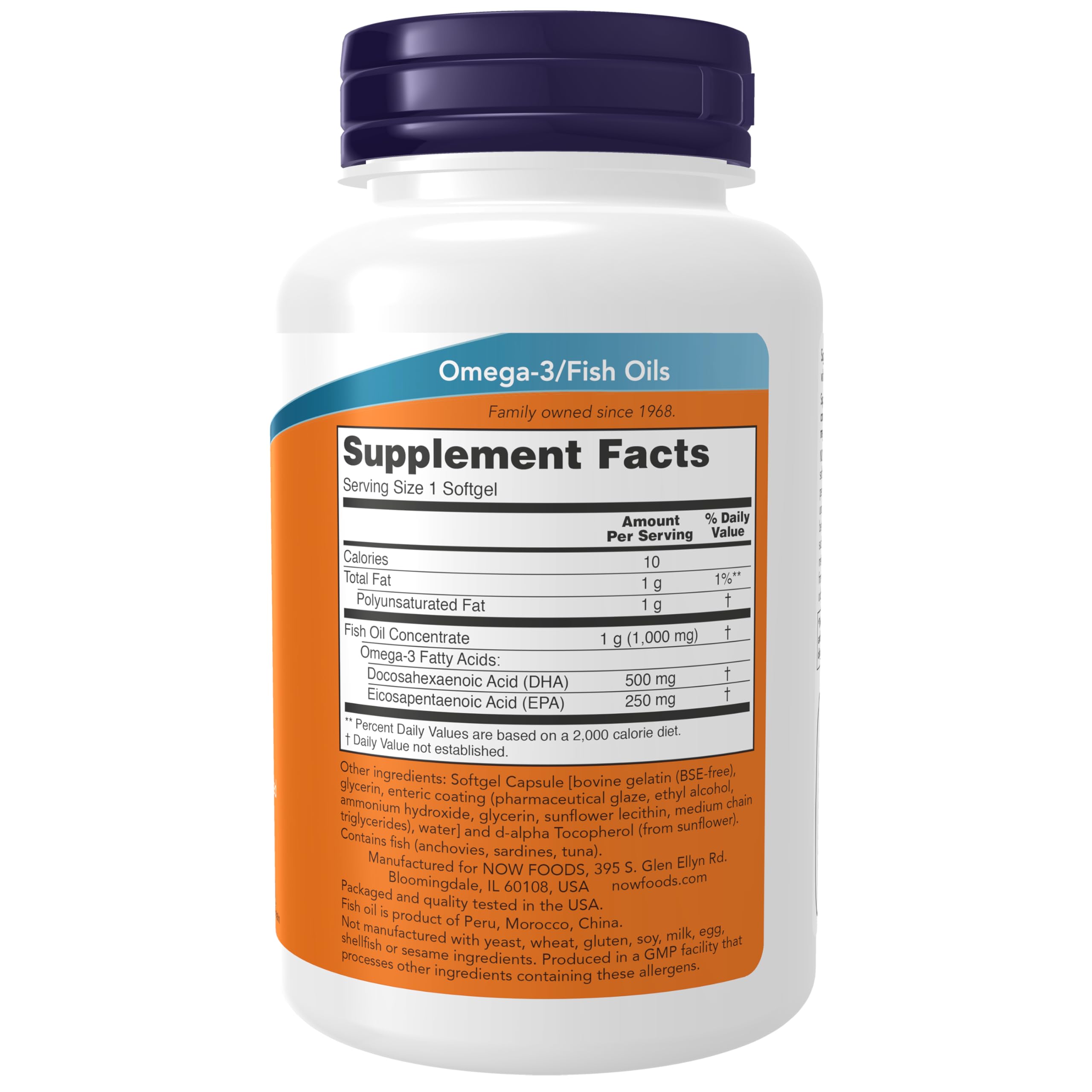NOW Foods DHA-500 gélule haute teneur DHA et EPA pour le soutien potentiel du cerveau.