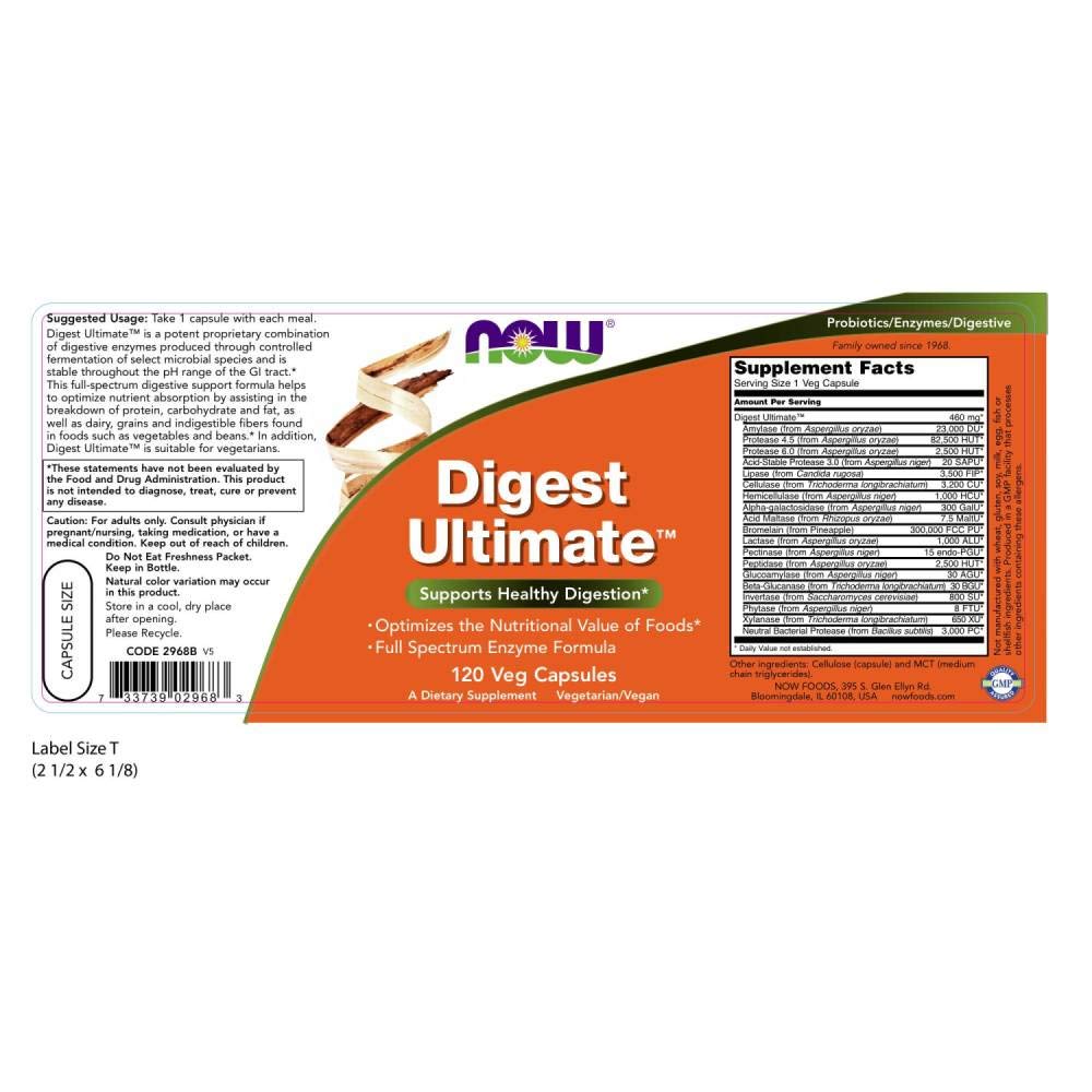 Now Foods Digest Ultimate – emballage bocal pratique après repas.