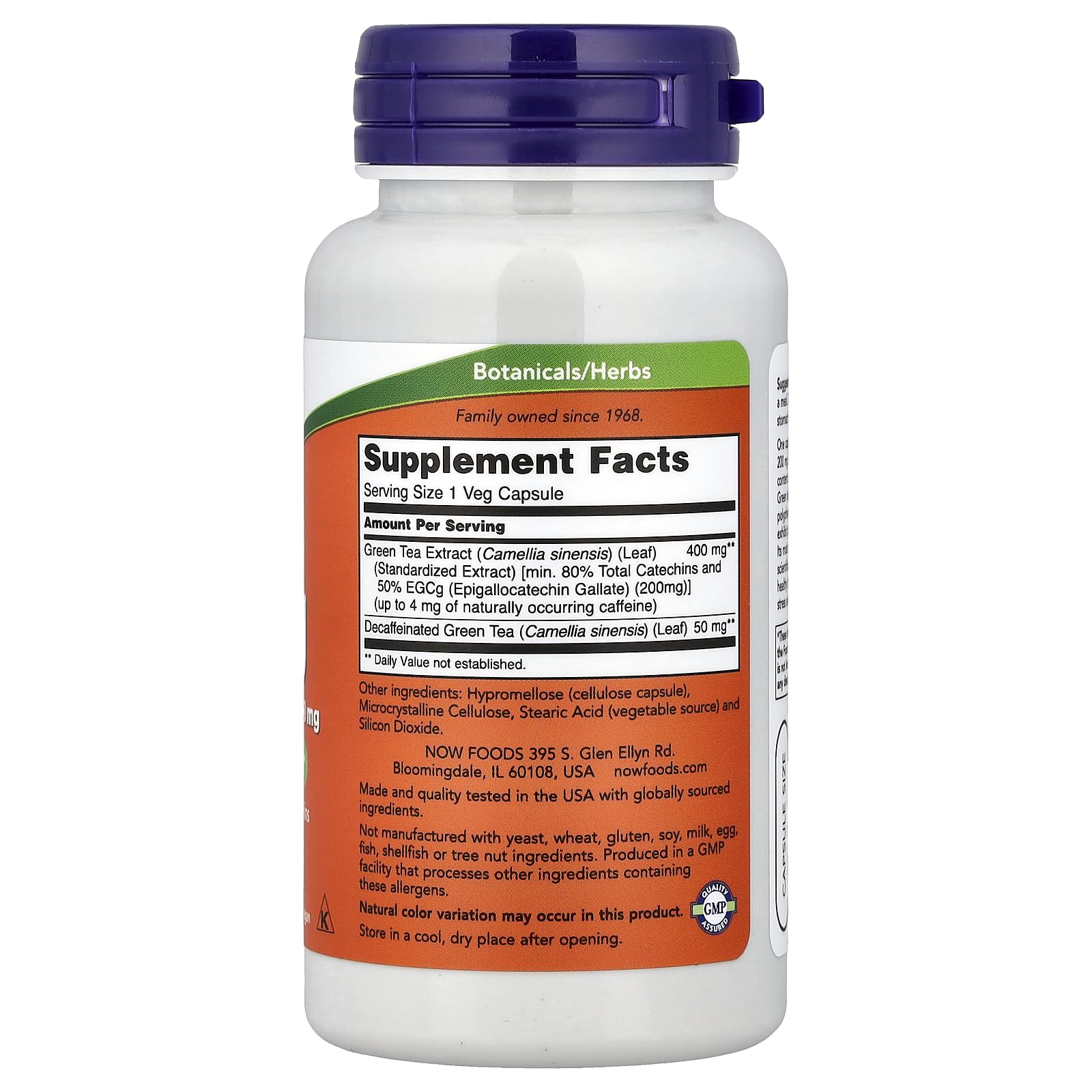 NOW Foods EGCG 400 mg – capsules vertes prêtes à l’emploi pour le quotidien