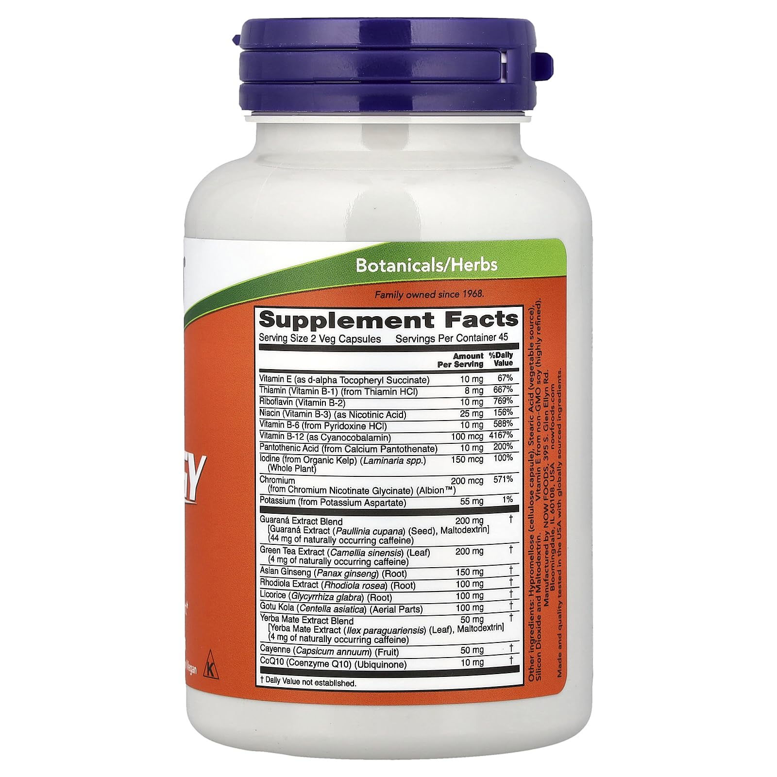 Now Foods Energy Metabolic Diet - capsules: intégration facile de l'énergie au quotidien.
