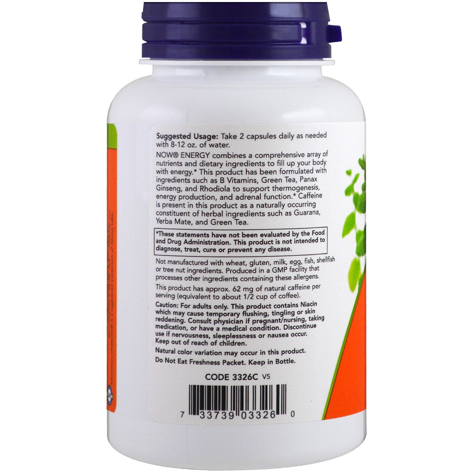 Now Foods Energy Metabolic Diet - emballage: présentation soignée et pratique.