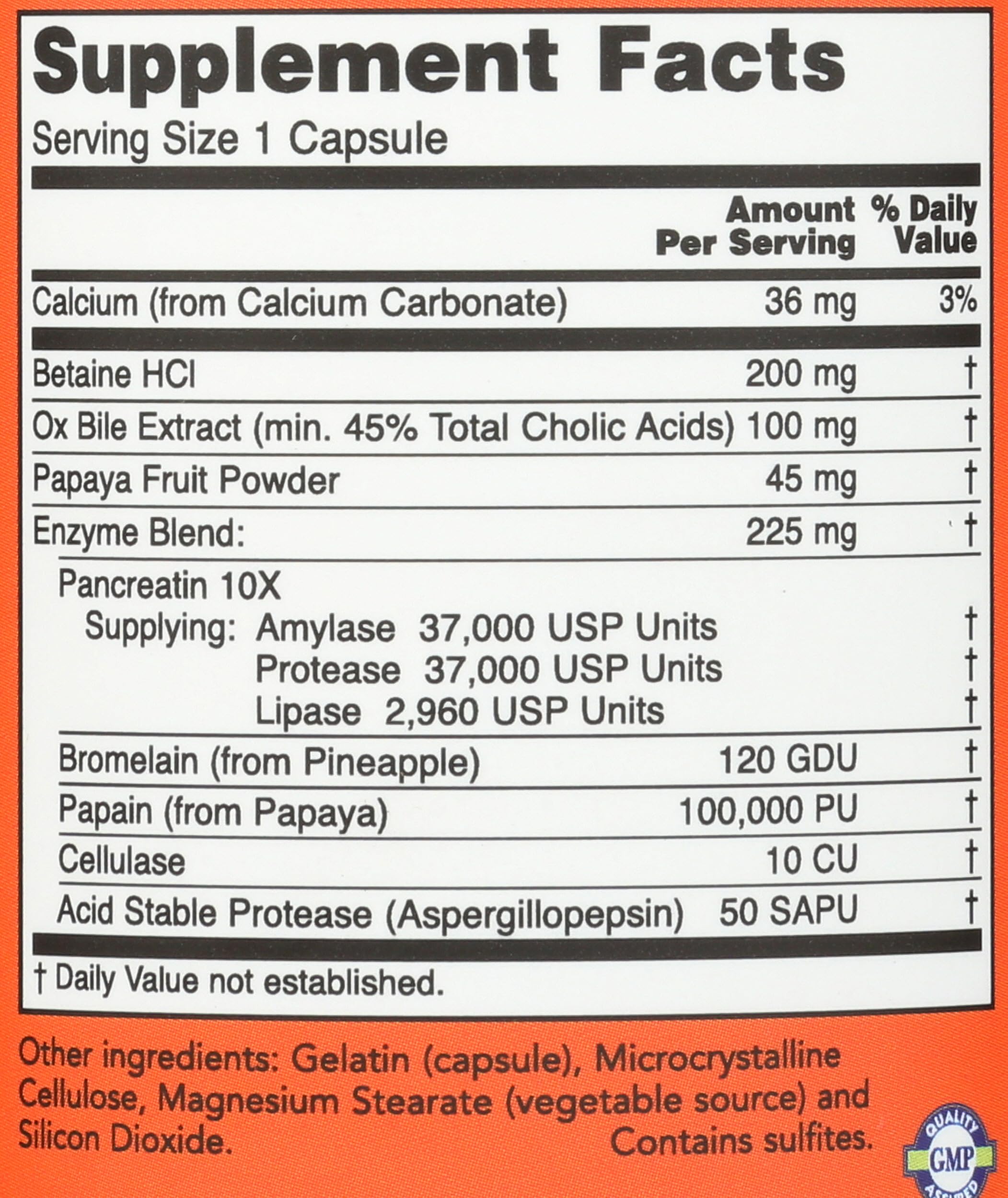 NOW Foods Super Enzymes — Etiquette et UPC visibles pour vérification.