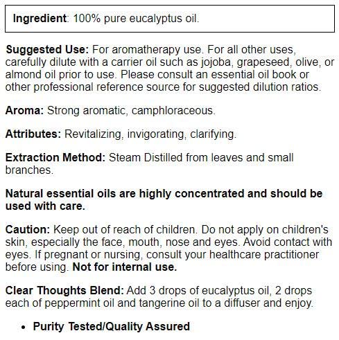 NOW Foods Eucalyptus huile essentielle — usage en diffuseur pour rafraîchir l atmosphère