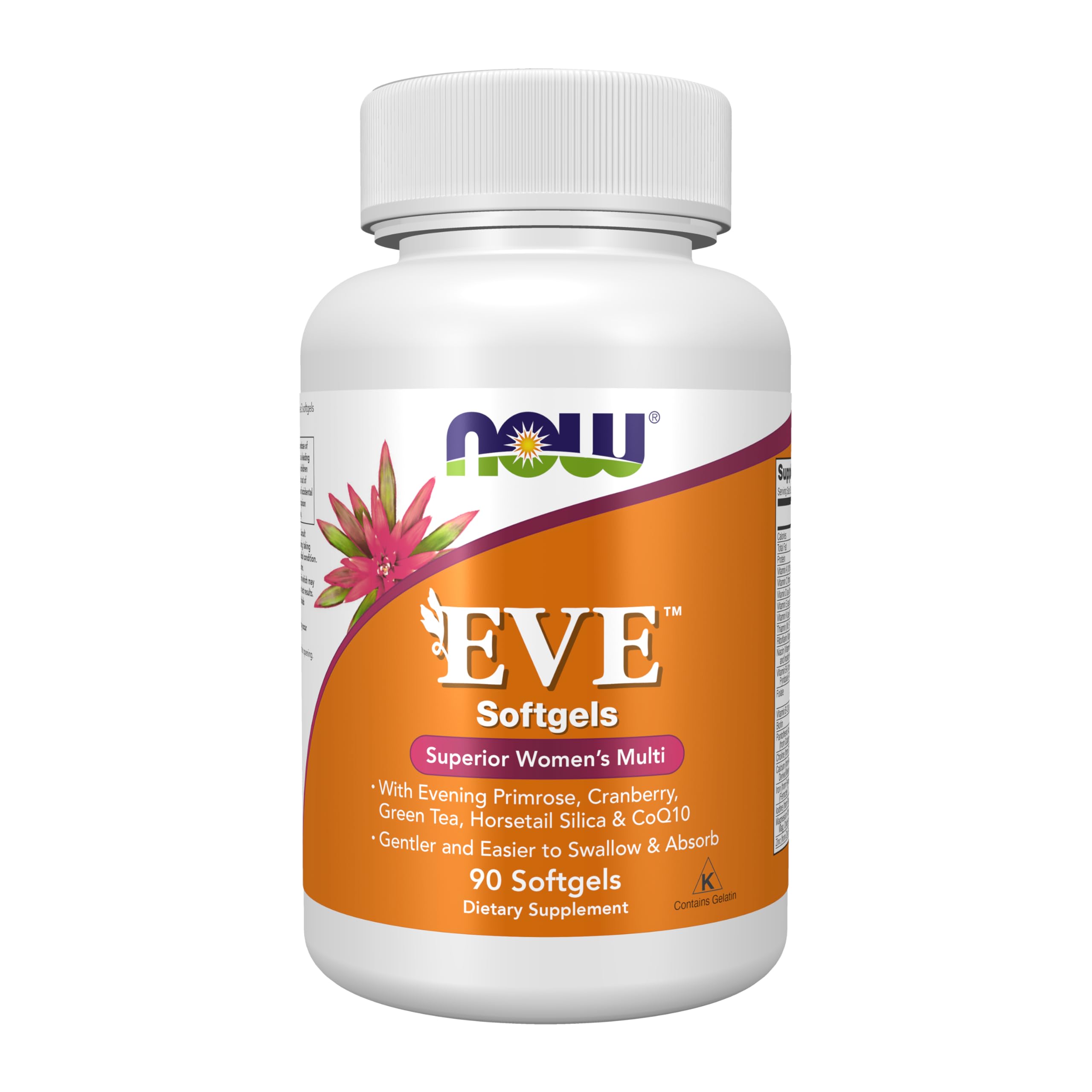 NOW Foods Eve – bouteille de 90 gélules molles, soutien nutritionnel féminin.