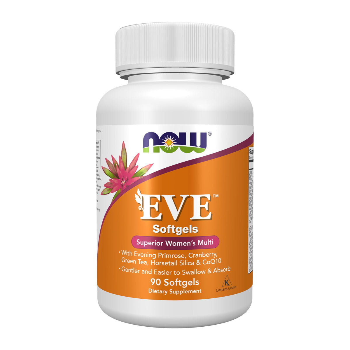 NOW Foods Eve – bouteille de 90 gélules molles, soutien nutritionnel féminin.