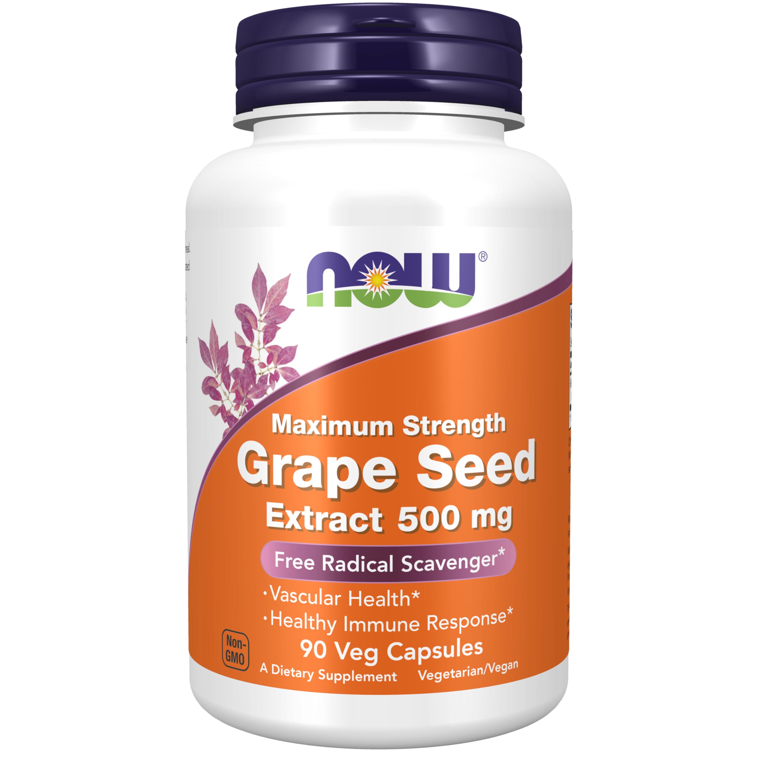 NOW Foods Extrait de pépins de raisin – bouteille 500 mg, concentration élevée pour le quotidien