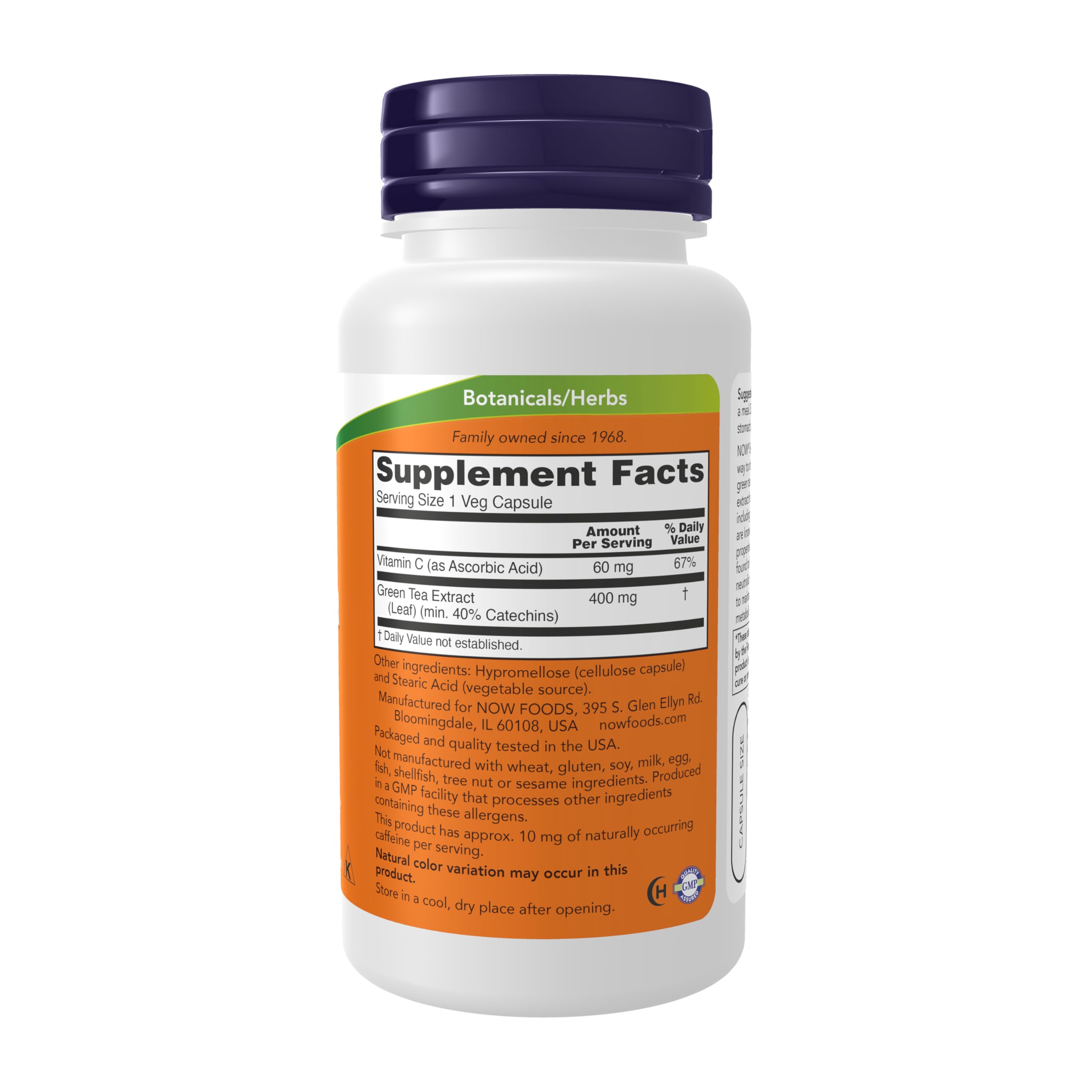 NOW Foods Extrait de thé vert 400 mg - bouteille ouverte prête à l'emploi