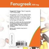 NOW Foods Fenugrec 500 mg capsules préparation thé infusion chaude à la maison