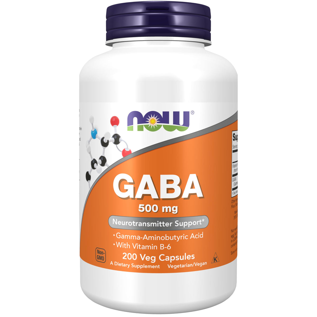 NOW Foods GABA 500 mg : bouteille et étiquette, capsules prêtes à l’emploi pour favoriser la détente.