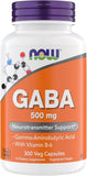 NOW Foods GABA 500 mg – capsules visibles dans la boîte, soutien potentiel à la détente.
