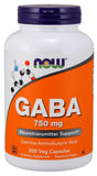 NOW Foods GABA 750 mg, certifications GMP et non-GMO pour la traçabilité.