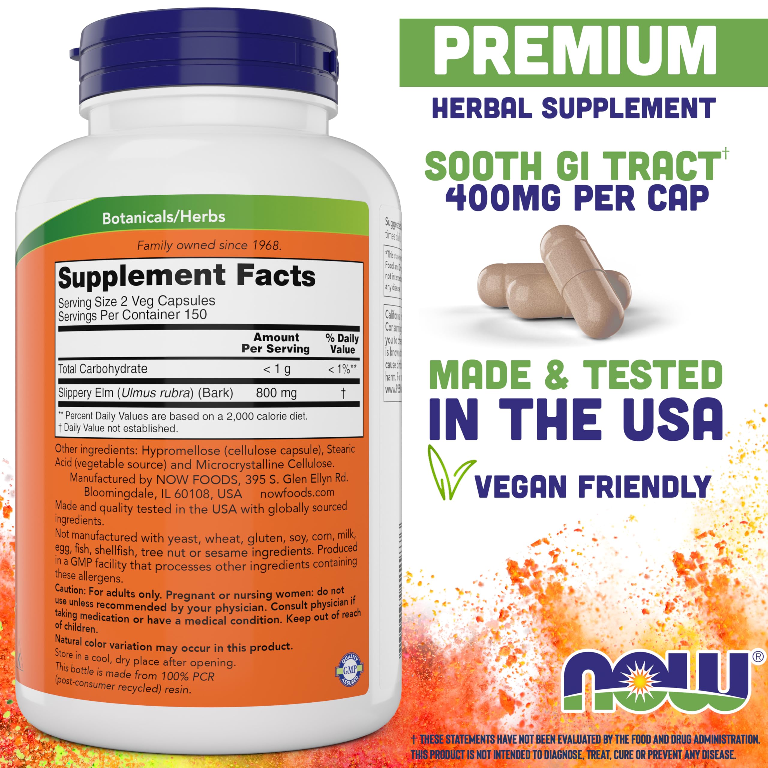 NOW Foods Gelules vegetariennes - Capsules faciles à avaler.