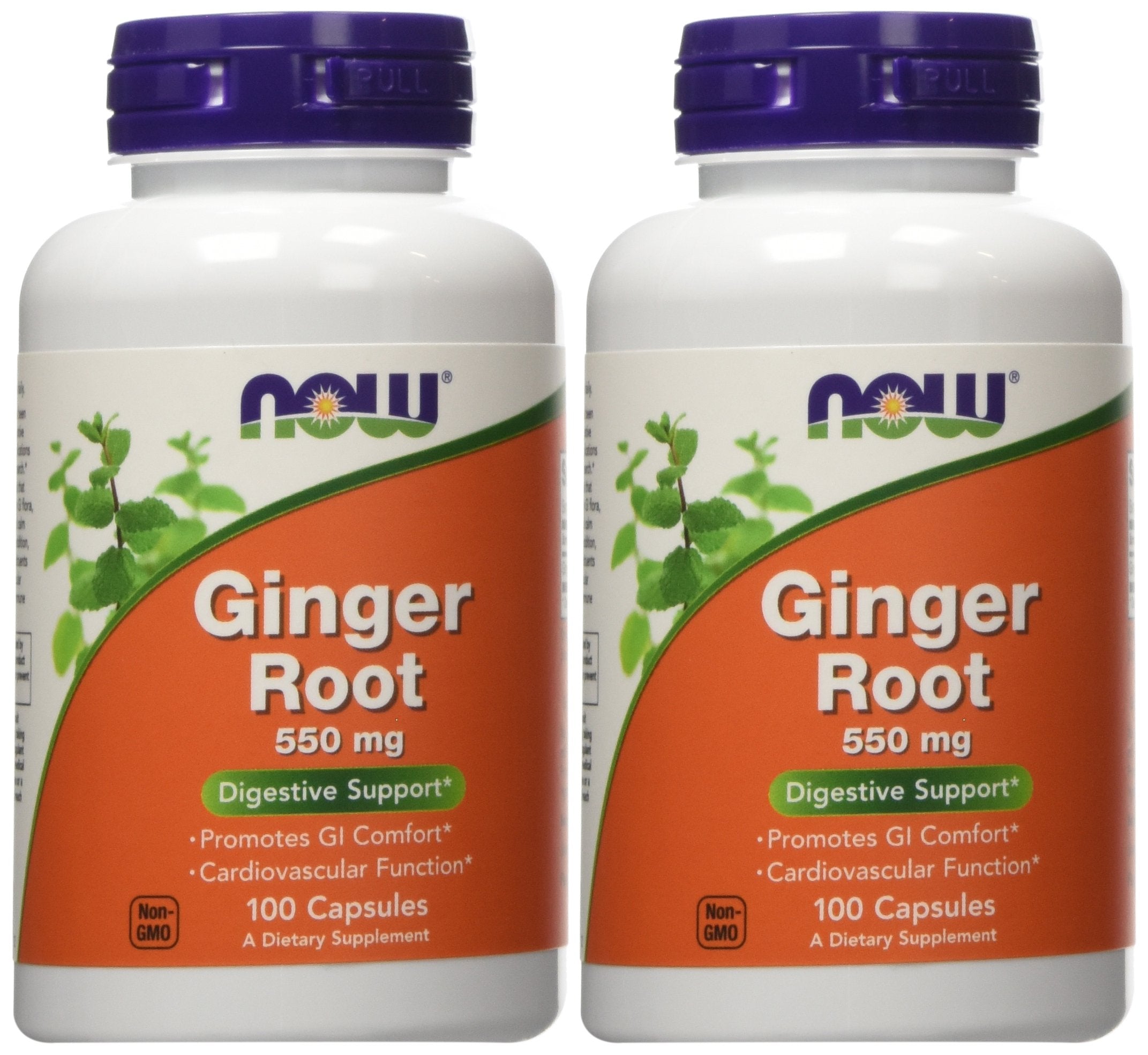 NOW Foods Gingembre Racine 550 mg - Bouteille: soutien digestif potentiel après repas.