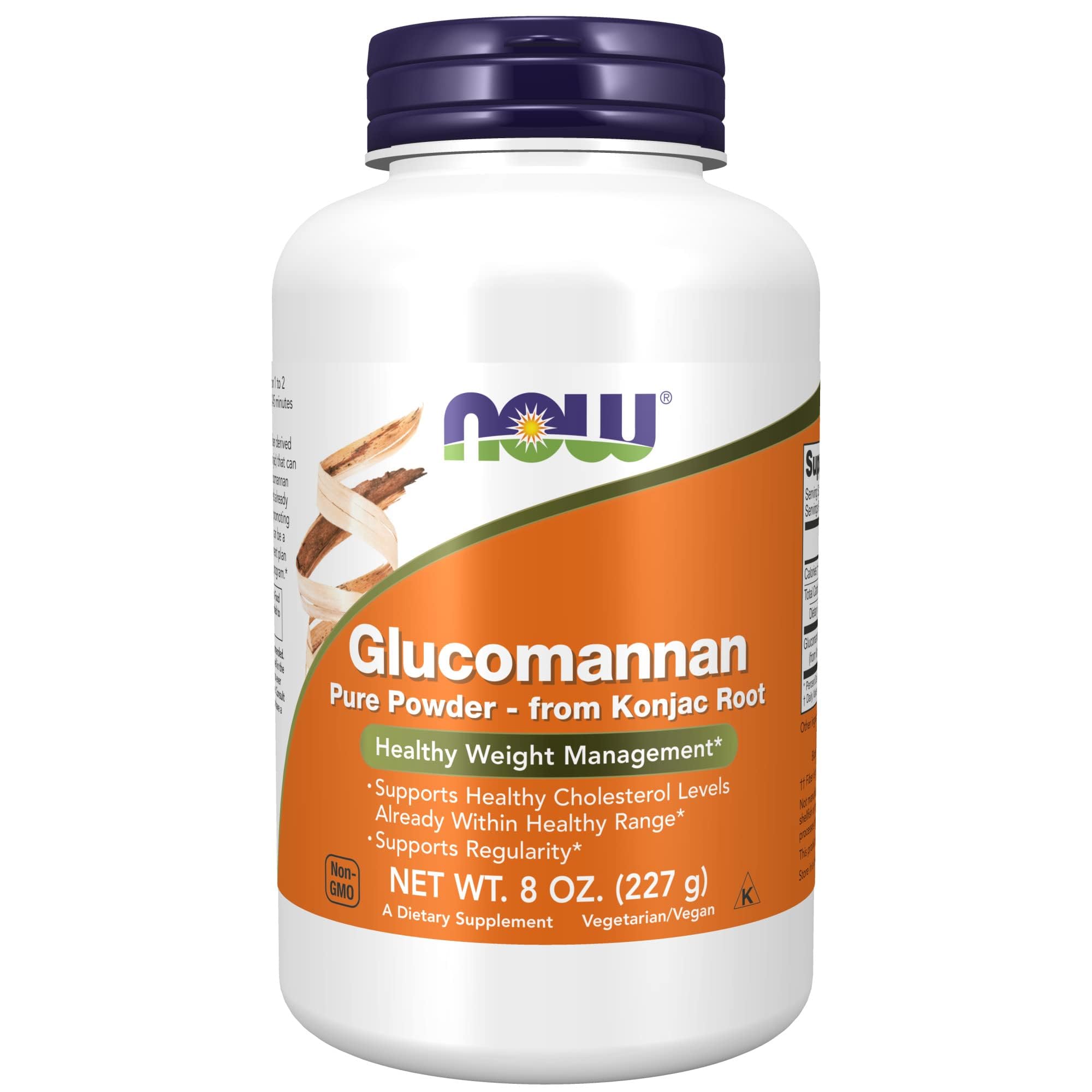 NOW Foods glucomannane – poudre pure: soutien à la régularité et à la satiété.