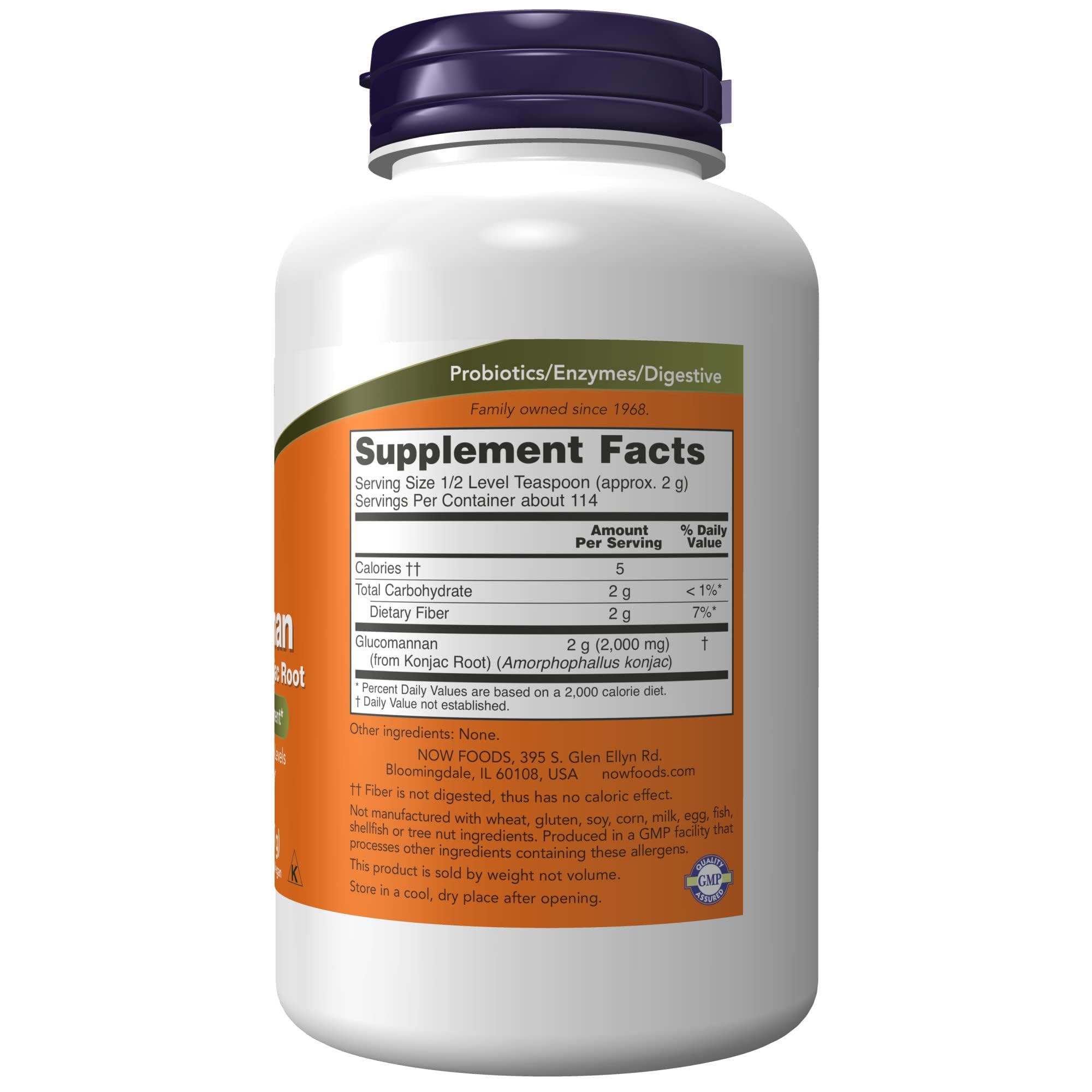 NOW Foods glucomannane – soutien régularité intestinale grâce à la fibre.
