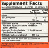 NOW Foods Glucosamine-Chondroitin-MSM – etiquette claire sans gluten et informations utiles