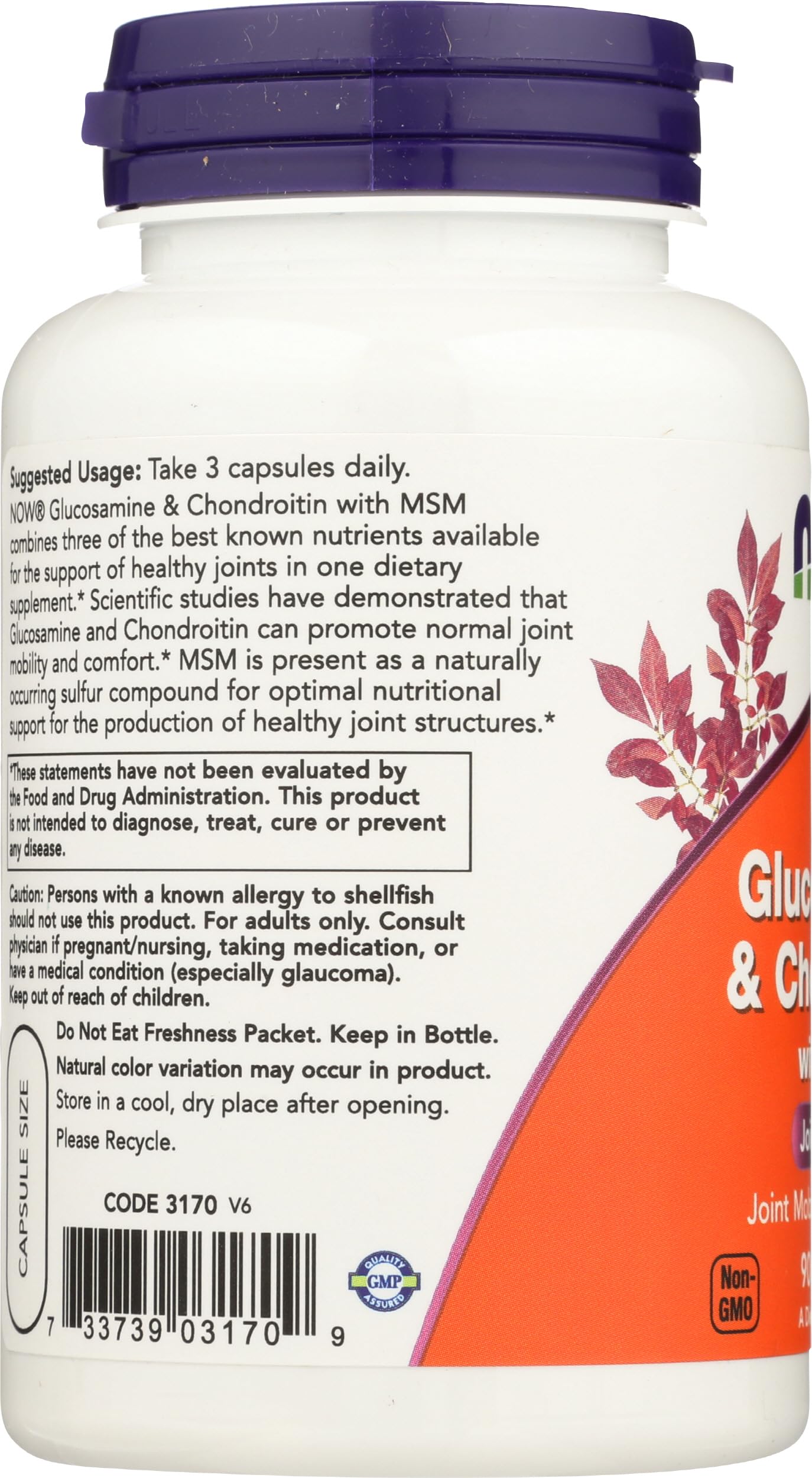 NOW Foods Glucosamine-Chondroitin-MSM – fabrication americaine par entreprise familiale depuis 1968
