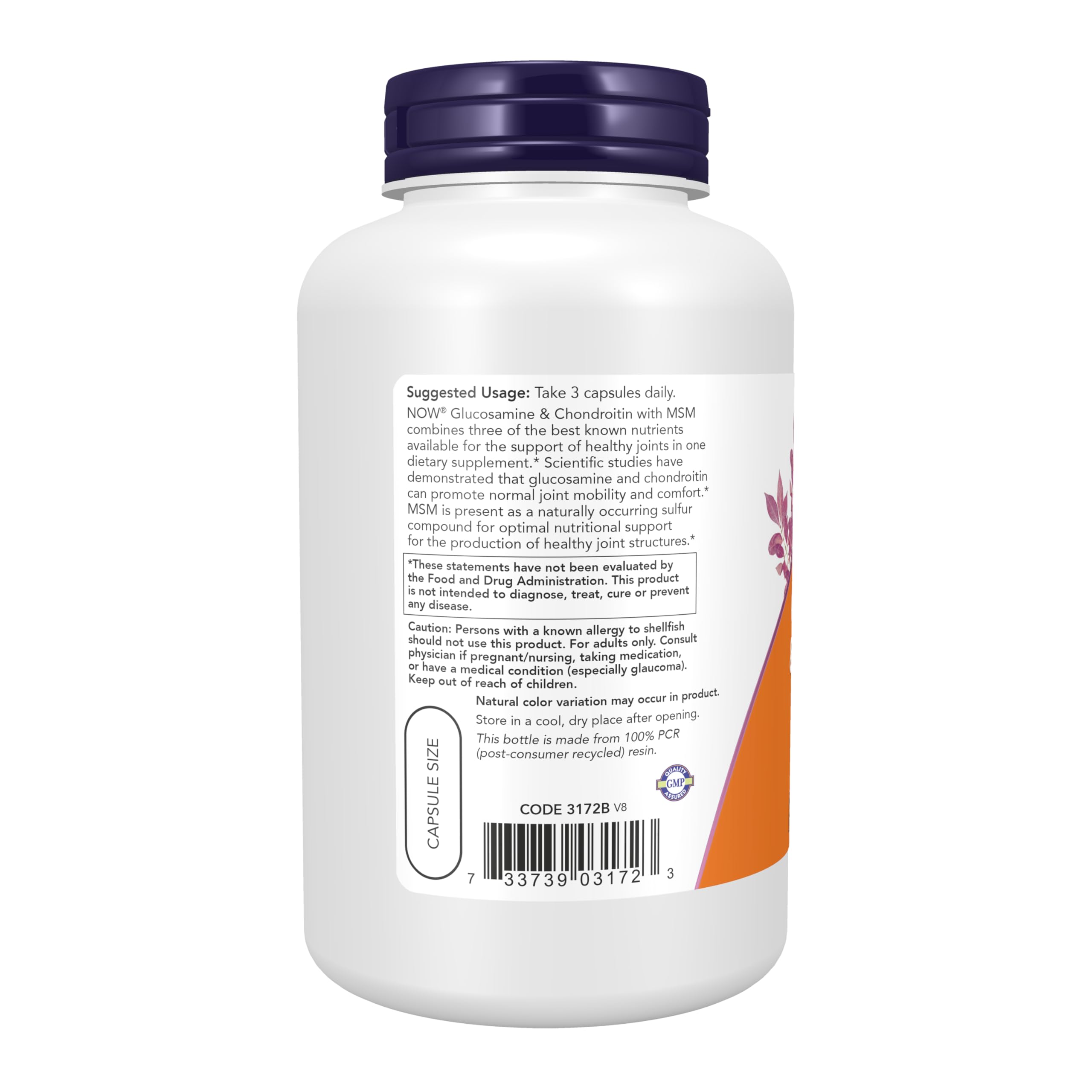 NOW Foods Glucosamine-Chondroitine-MSM : gelules faciles à prendre pour le confort quotidien des articulations.