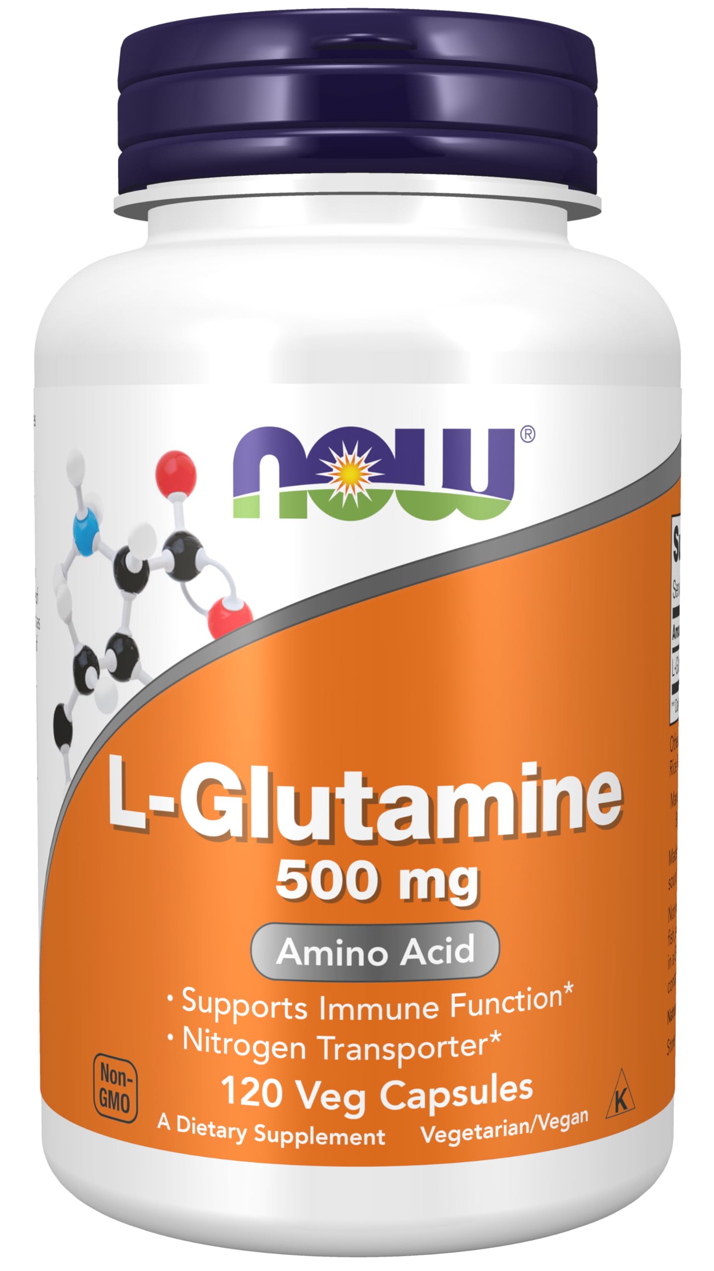 NOW Foods L-Glutamine bouteille végétale, soutien potentiel du transport d'azote