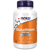 NOW Foods Glutathion 500 mg – bouteille, soutien potentiel à la détoxication cellulaire.