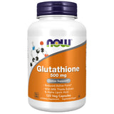 NOW Foods Glutathion 500 mg en flacon; soutien immunitaire et détoxication possible.