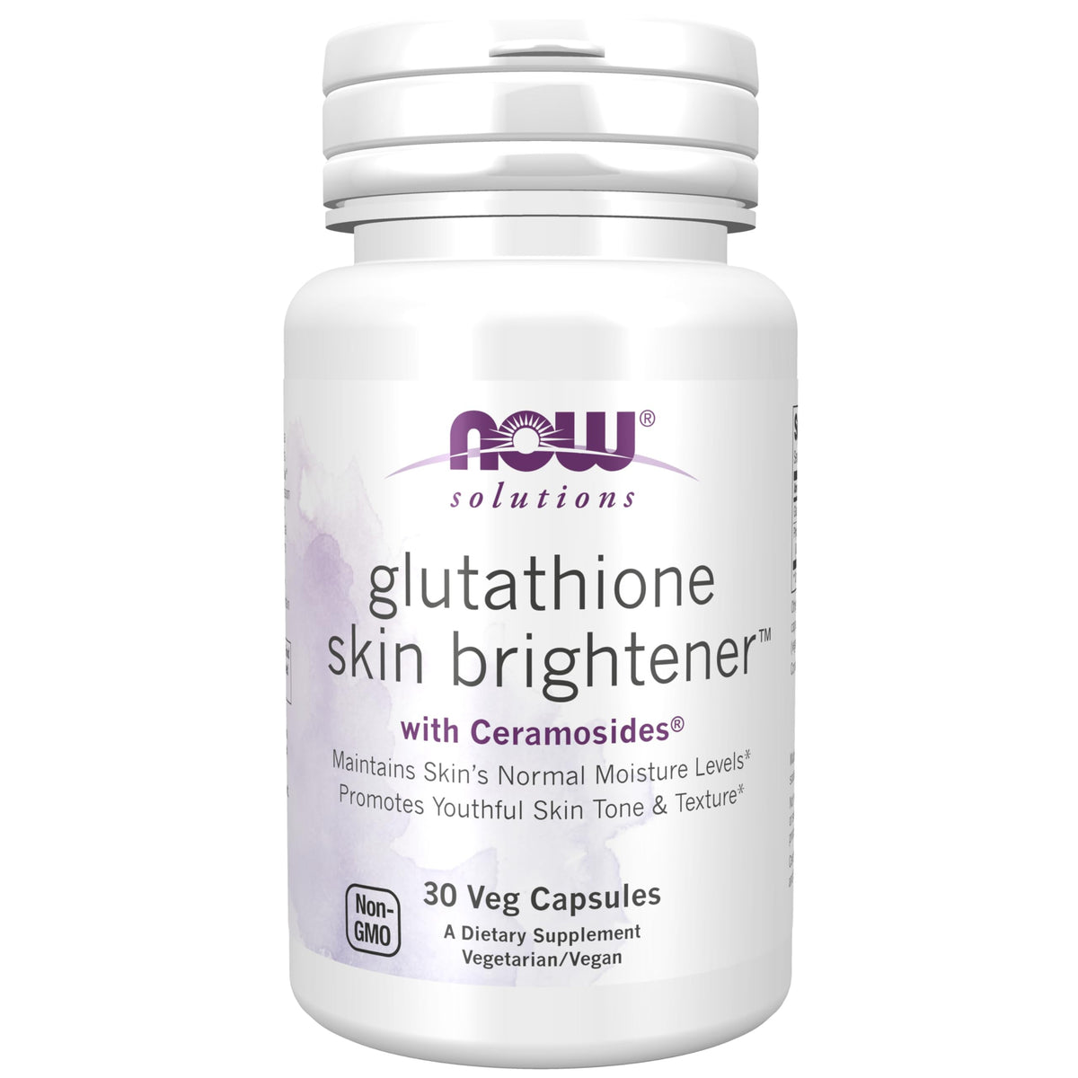 NOW Foods Glutathione Skin Brightener emballage: packaging élégant et informatif.
