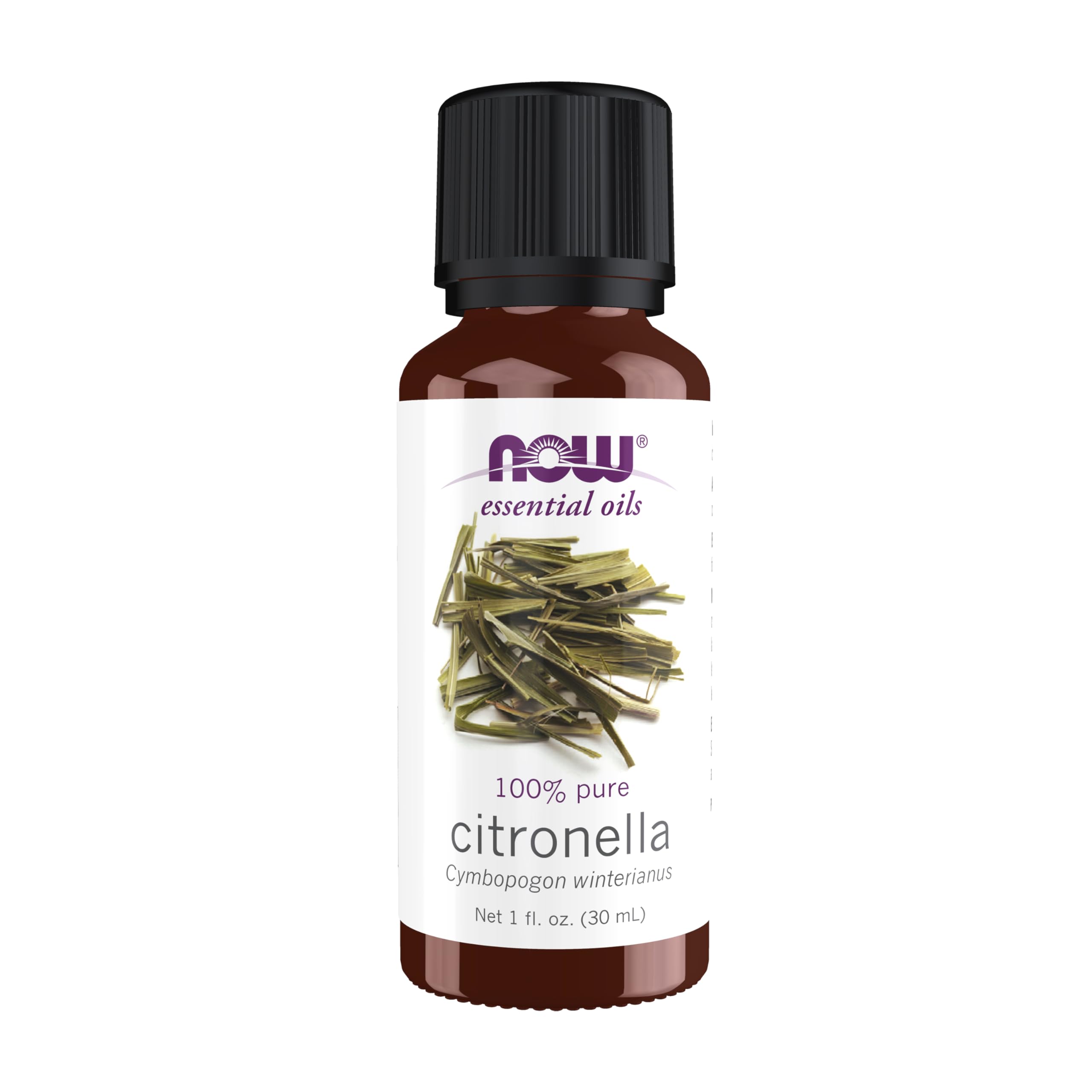 NOW Foods huile citronnelle – bouteille 1 oz prête à diffusion aromatique et rafraîchissante