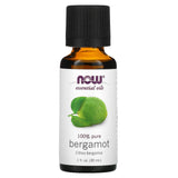 NOW Foods huile bergamote – bouteille utilisée pour l'aromathérapie relaxante.