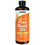 NOW Foods huile de lin bio presse froide en bouteille pour assaisonnement et ajouter des oméga-3.