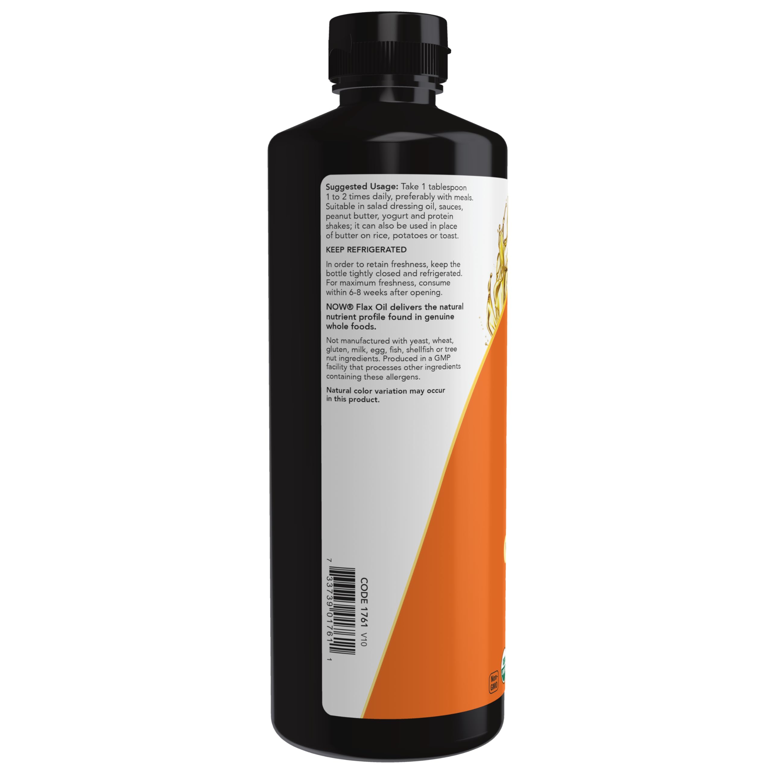 NOW Foods huile de lin bio parfaite dans sauces et shakes protéinés pour savourer.