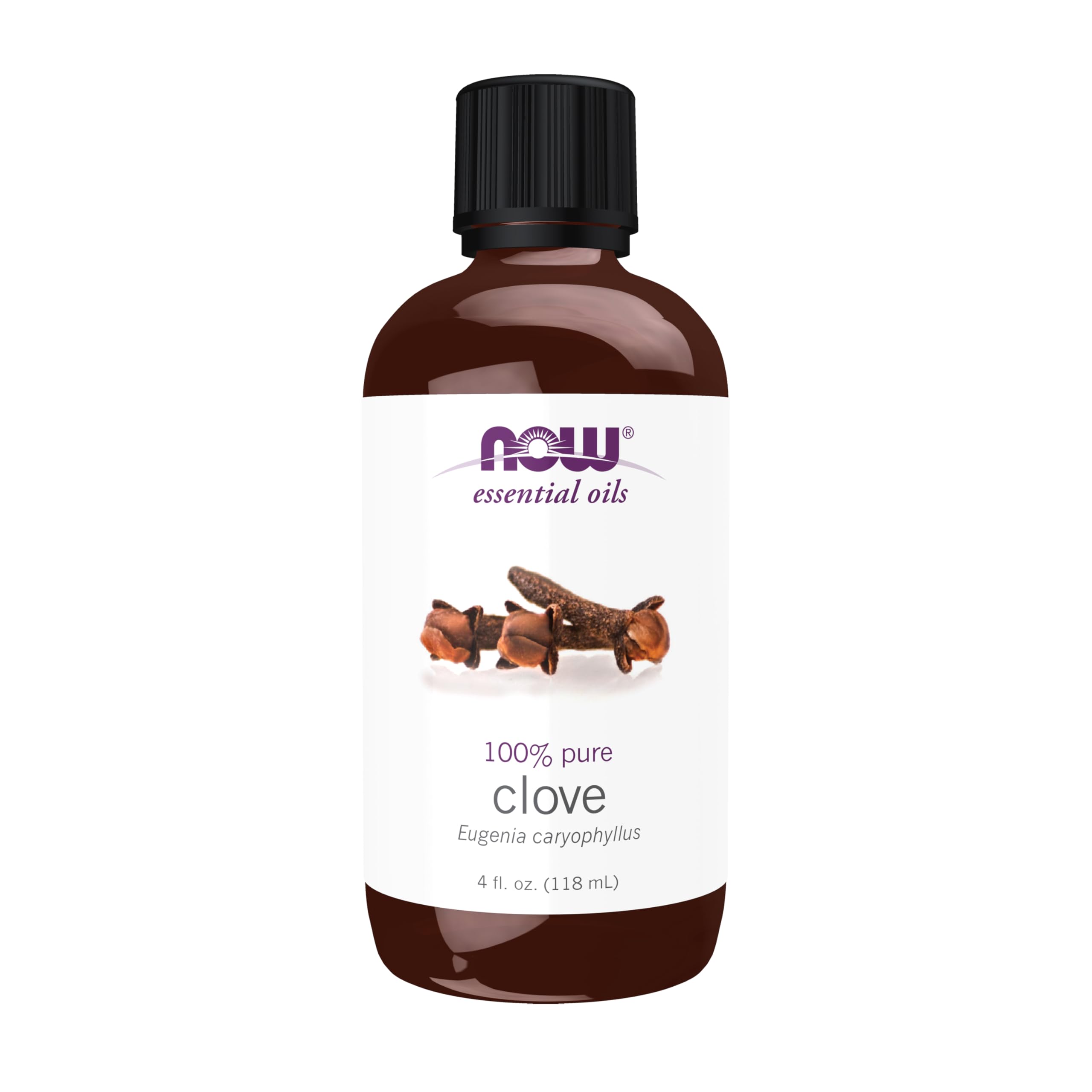 NOW Foods huile essentielle girofle, distillation à vapeur pour une aromathérapie naturelle et équilibrante.