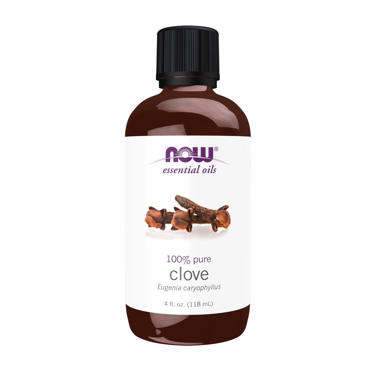 NOW Foods huile essentielle girofle, distillation à vapeur pour une aromathérapie naturelle et équilibrante.