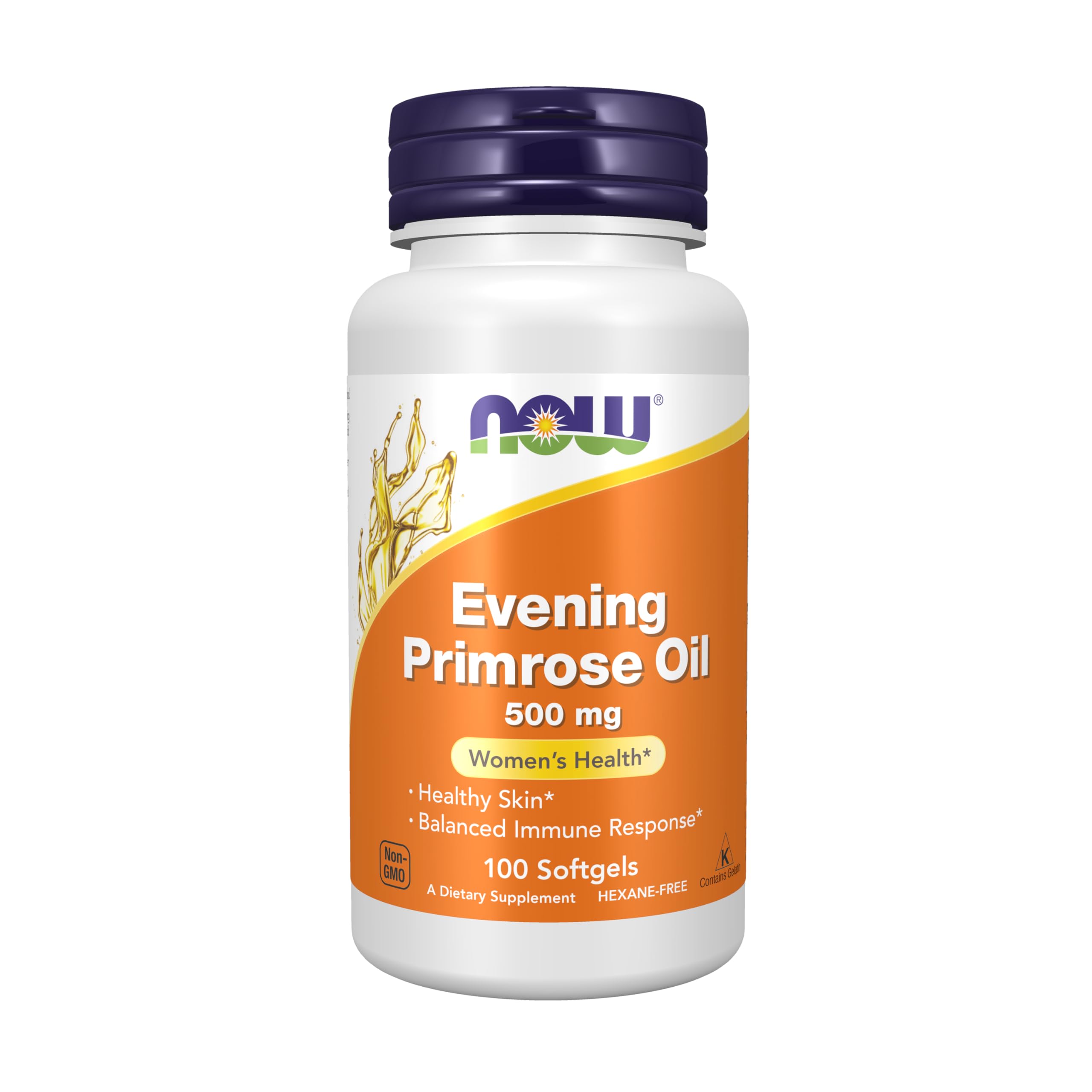 NOW Foods huile d'onagre 500 mg en bouteille, capsules molles pour le quotidien
