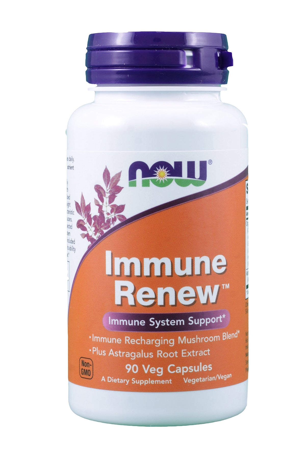 NOW Foods Immunité Renew – emballage visible, soutien immunitaire naturel avec champignons.
