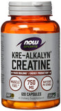 NOW Foods Kre-Alkalyn Créatine — bouteille visible, formulation stable pour l'entraînement.