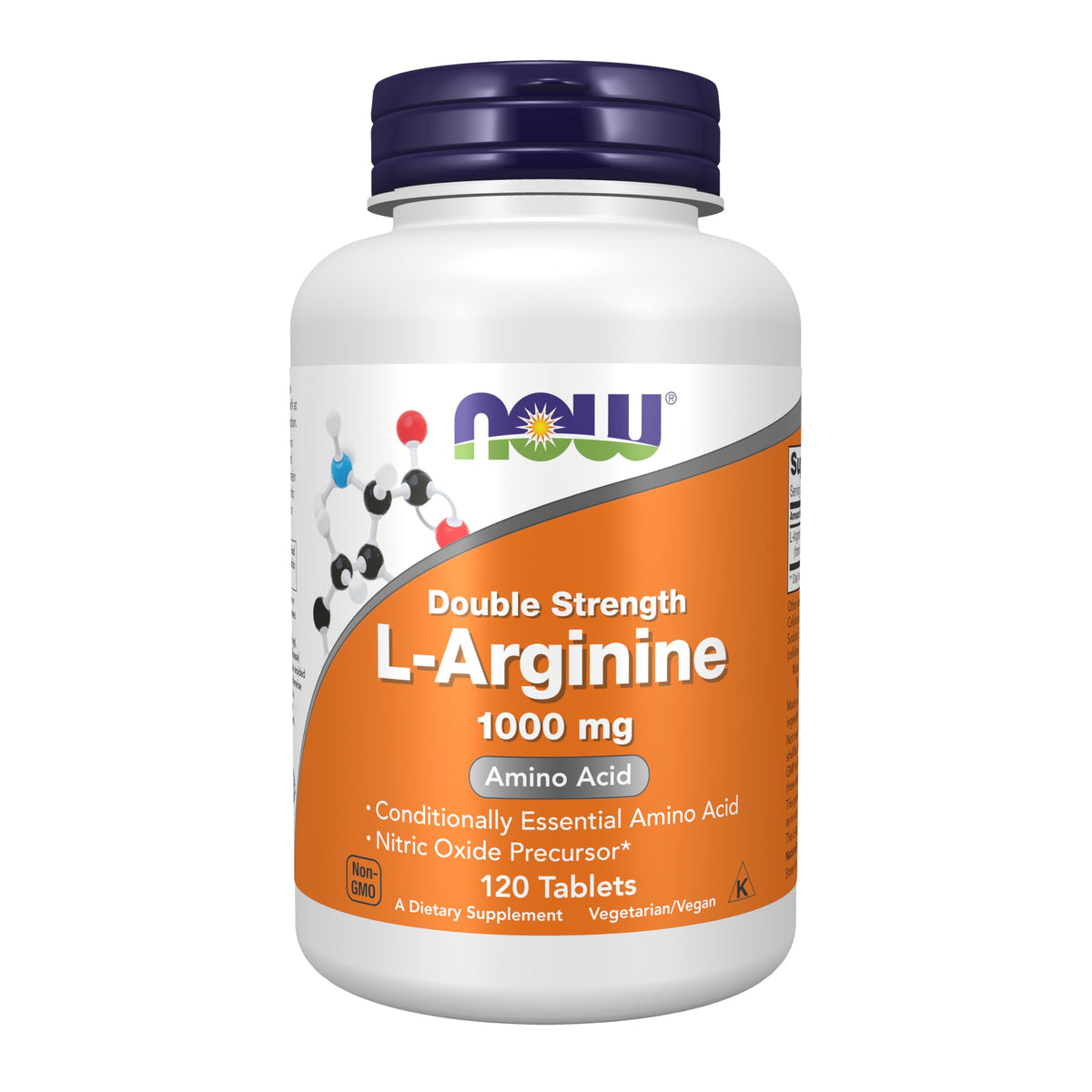 NOW Foods L-Arginine 1000 mg emballage pratique pour routine quotidienne.