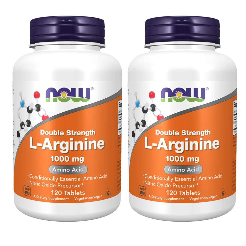 Now Foods L-Arginine 1000 mg, pack deux, usage quotidien potentiel.