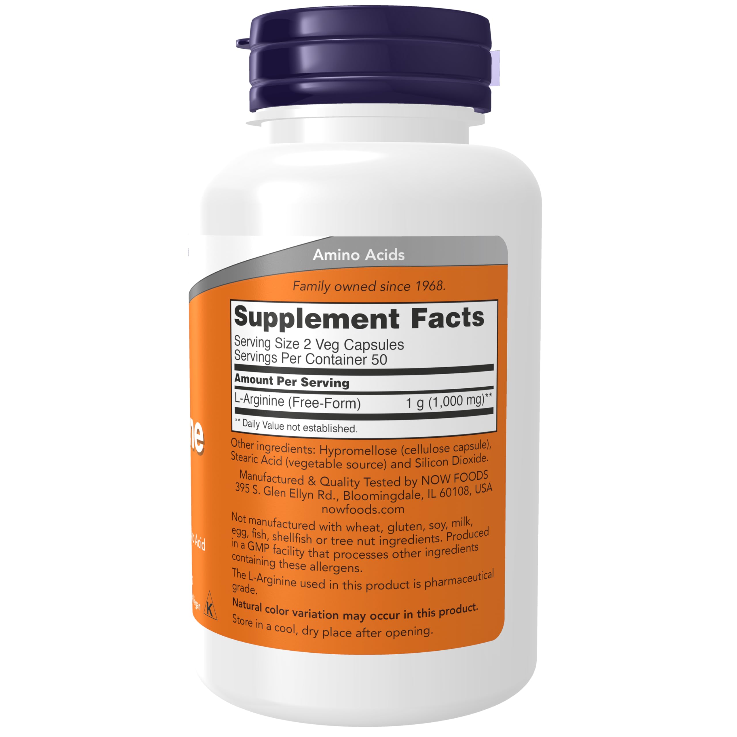 NOW Foods L-Arginine 500 mg – Capsules véganes faciles à prendre au quotidien