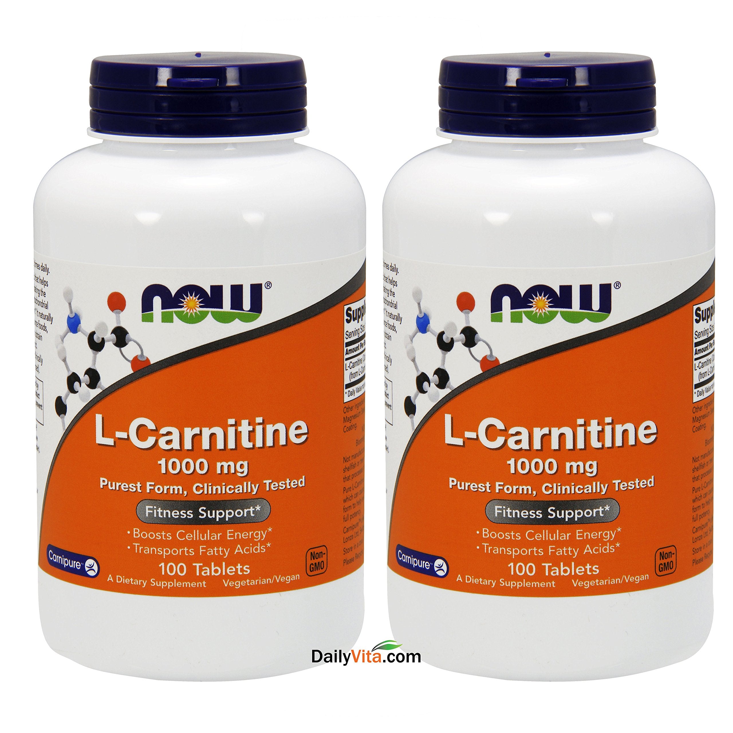 NOW Foods L-Carnitine Tartrate 1000 mg – bouteille prête à l’emploi, soutien potentiel d’énergie.
