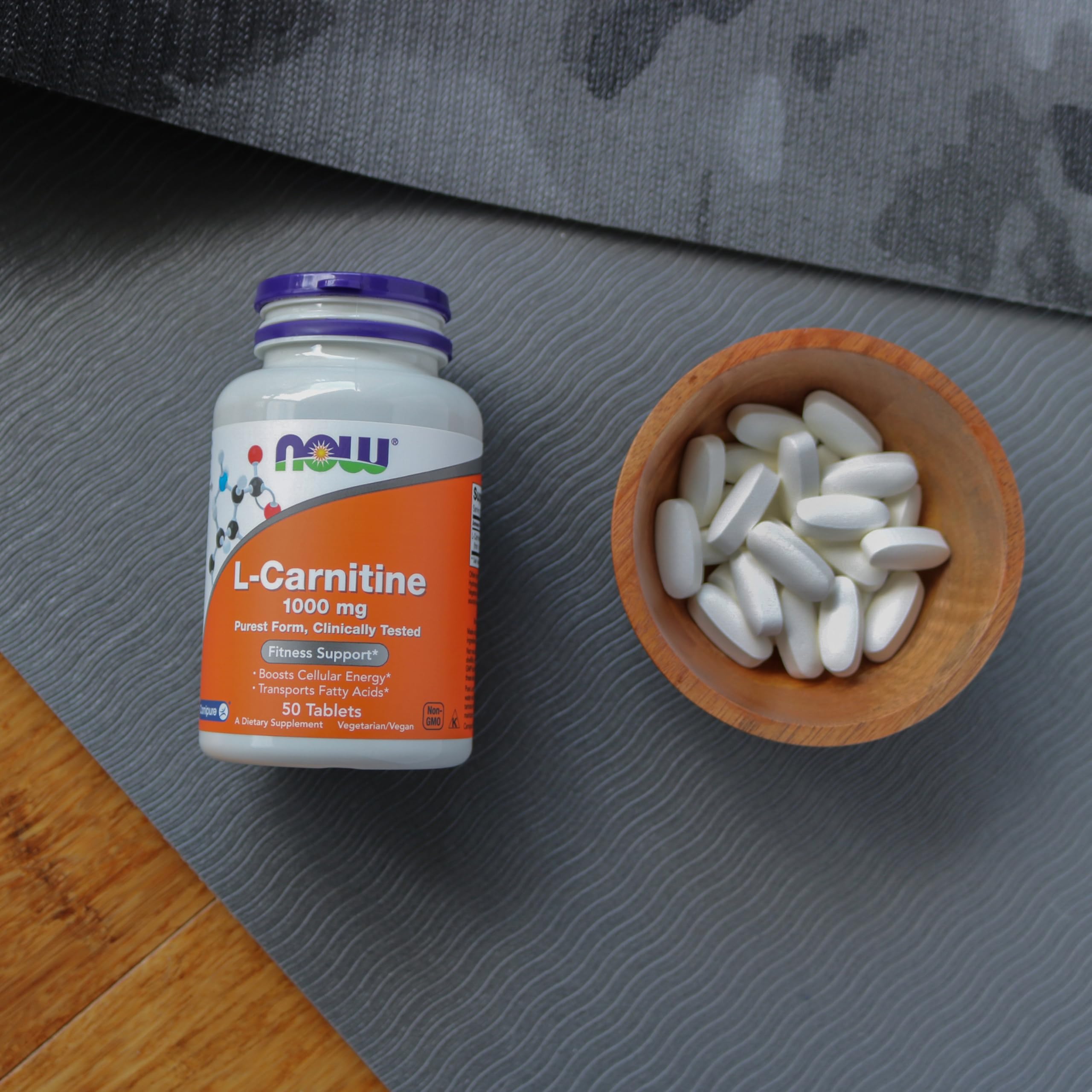 Transfert des acides gras vers les mitochondries avec NOW Foods L-Carnitine.