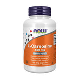 NOW Foods L-Carnosine 500 mg, bouteille, soutien potentiel à la vitalité musculaire.