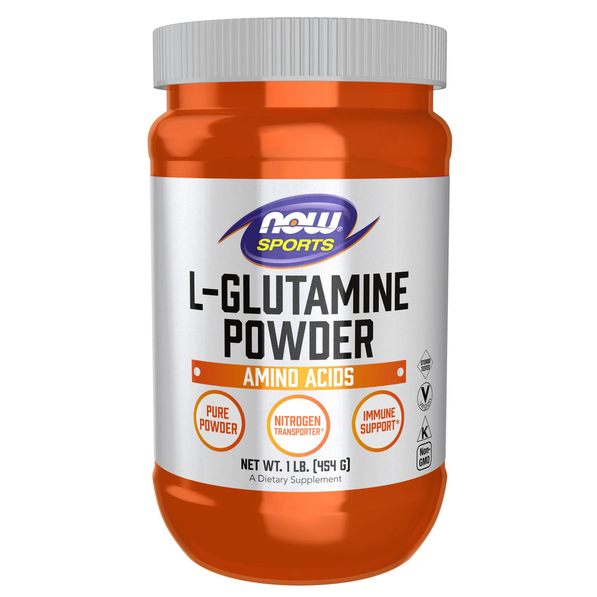 NOW Foods L-Glutamine en poudre, bouteille 1lb, soutien potentiel de l'équilibre azoté lors de l'effort